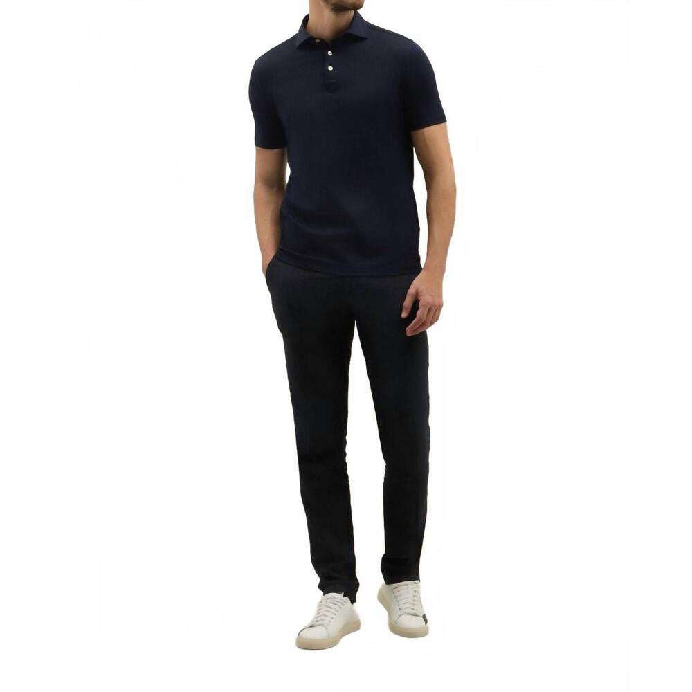 NEW BOGLIOLI short sleeve polo in navy